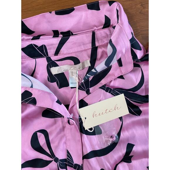 NWT Hutch Robbie Top - Pink Dainty Bows, Button Down & Tie Front, Large, 225$ - Picture 3 of 7